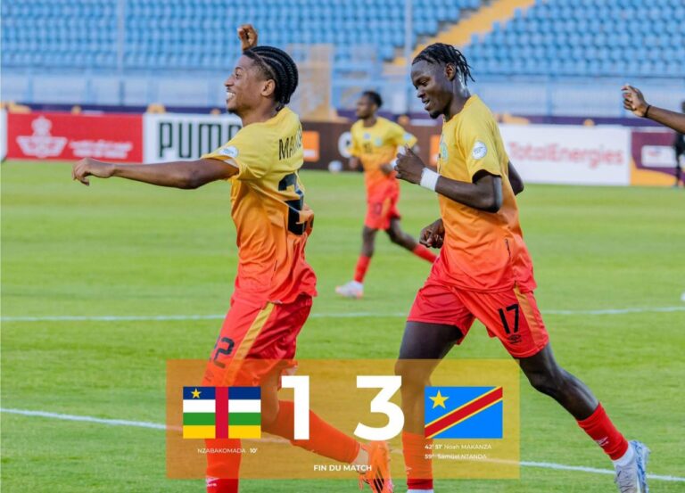 CAN U-20 : la RDC renverse la Centrafrique et prend provisoirement la tête du groupe C